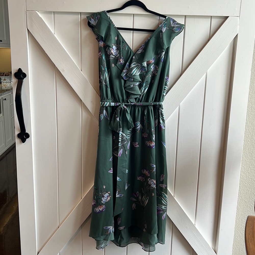 RACHEL Rachel Roy Green Floral High-Low Dress